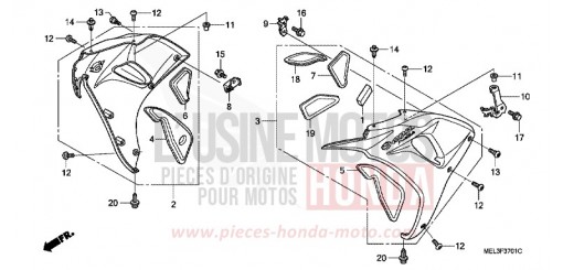 CARENA CENTRALE (CBR1000RR6/7) CBR1000RR6 di 2006